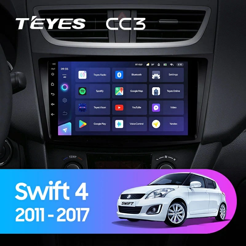 Navigatie Auto Teyes CC3L Suzuki Swift 4 2011-2017 4+64GB 9" IPS Octa-core 1.6Ghz, Android 4G Bluetooth 5.1 DSP [2]