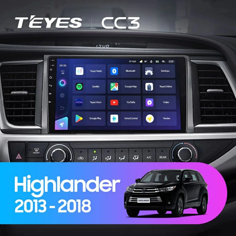 Navigatie Auto Teyes CC3L Toyota Highlander 3 2013-2018 4+64GB 10.2" IPS Octa-core 1.6Ghz, Android 4G Bluetooth 5.1 DSP [2]
