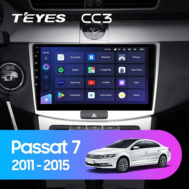 Navigatie Auto Teyes CC3L Volkswagen Passat CC 2008-2016 4+64GB 10.2" IPS Octa-core 1.6Ghz, Android 4G Bluetooth 5.1 DSP [2]