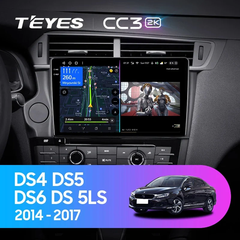 Navigatie Auto Teyes CC3L WiFi Citroen DS4 2014-2017 2+32GB 9" IPS Quad-core 1.3Ghz, Android Bluetooth 5.1 DSP [2]