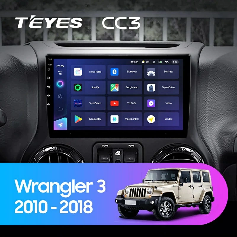 Navigatie Auto Teyes CC3L WiFi Jeep Wrangler 3 2010-2018 2+32GB 10.2" IPS Quad-core 1.3Ghz, Android Bluetooth 5.1 DSP [2]