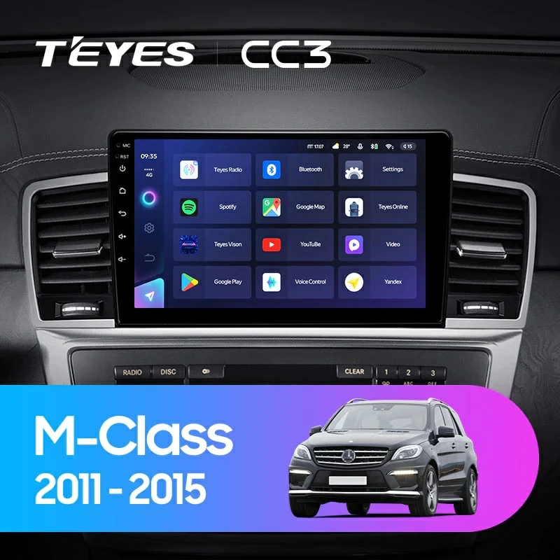 Navigatie Auto Teyes CC3L WiFi Mercedes-Benz ML W166 2011-2015 2+32GB 9" IPS Quad-core 1.3Ghz, Android Bluetooth 5.1 DSP [2]