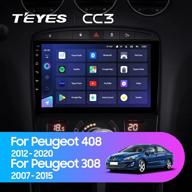 Navigatie Auto Teyes CC3L WiFi Peugeot 408 2012-2020 2+32GB 9" IPS Quad-core 1.3Ghz, Android Bluetooth 5.1 DSP [2]