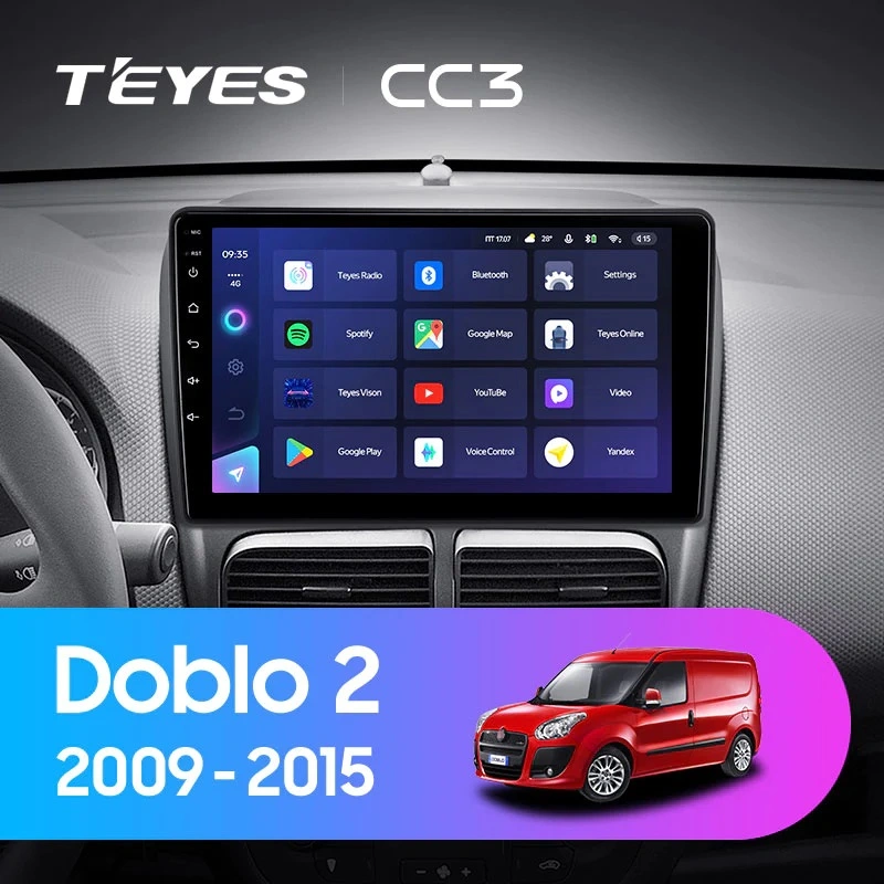 Navigatie Auto Teyes CC4 Fiat Doblo 2 2009-2015 6+64GB 9.5" QLED Octa-core 2.7Ghz, Android 4G Bluetooth 5.1 DSP [2]