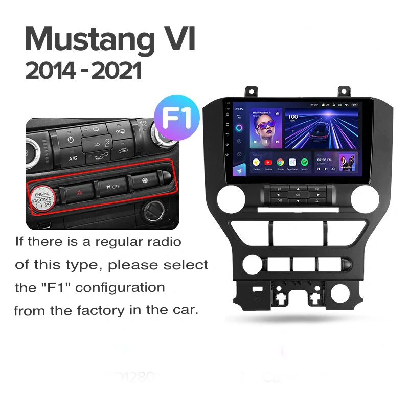 Navigatie Auto Teyes CC4 Ford Mustang 6 2015-2023 6+64GB 9.5" QLED Octa-core 2.7Ghz, Android 4G Bluetooth 5.1 DSP [3]