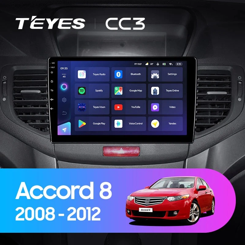 Navigatie Auto Teyes CC4 Honda Accord 8 2008-2015 6+128GB 9.5" QLED Octa-core 2.7Ghz, Android 4G Bluetooth 5.1 DSP [2]