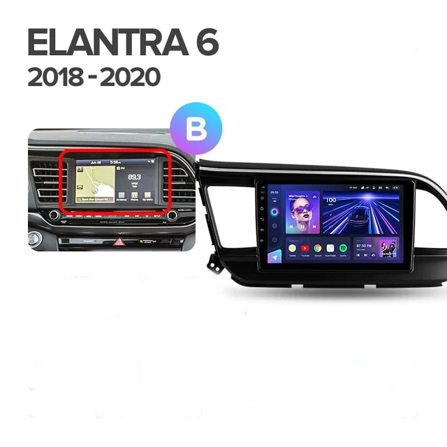 Navigatie Auto Teyes CC4 Hyundai Elantra 6 2018-2020 6+128GB 9.5" QLED Octa-core 2.7Ghz, Android 4G Bluetooth 5.1 DSP [2]