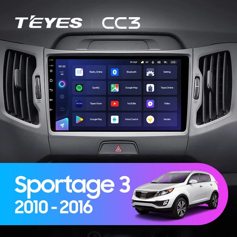 Navigatie Auto Teyes CC4 Kia Sportage 3 2010-2016 6+128GB 9.5" QLED Octa-core 2.7Ghz, Android 4G Bluetooth 5.1 DSP [1]