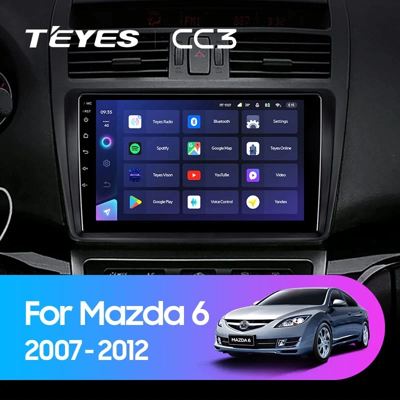 Navigatie Auto Teyes CC4 Mazda 6 2002-2007 6+64GB 9.5" QLED Octa-core 2.7Ghz, Android 4G Bluetooth 5.1 DSP [2]