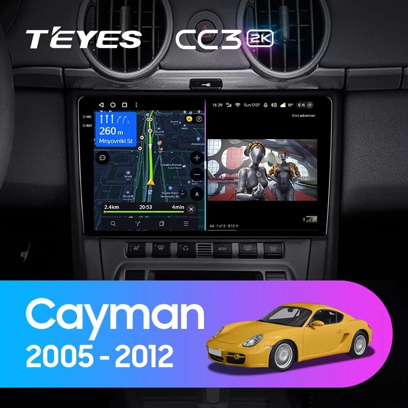 Navigatie Auto Teyes CC4 Porsche Cayman 2005-2012 6+128GB 9.5" QLED Octa-core 2.7Ghz, Android 4G Bluetooth 5.1 DSP [2]