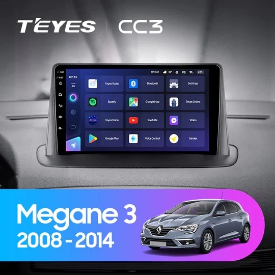 Navigatie Auto Teyes CC4 Renault Megane 3 2008-2014 6+128GB 9.5" QLED Octa-core 2.7Ghz, Android 4G Bluetooth 5.1 DSP [2]
