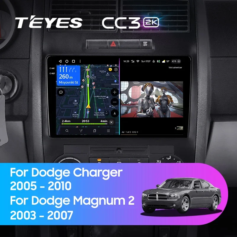 Navigatie Auto Teyes CC4L Dodge Magnum 2003-2007 6+64GB 9" QLED Qualcomm 2Ghz, Android 4G Bluetooth 5.1 DSP [2]