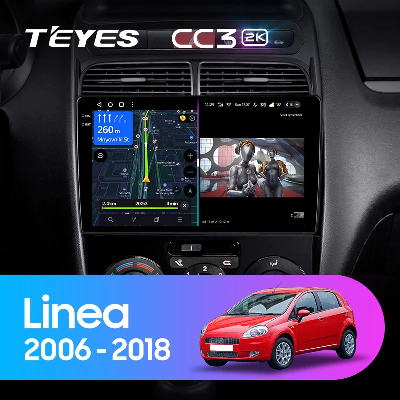 Navigatie Auto Teyes CC4L Fiat Linea 2006-2012 6+64GB 9" QLED Qualcomm 2Ghz, Android 4G Bluetooth 5.1 DSP [3]