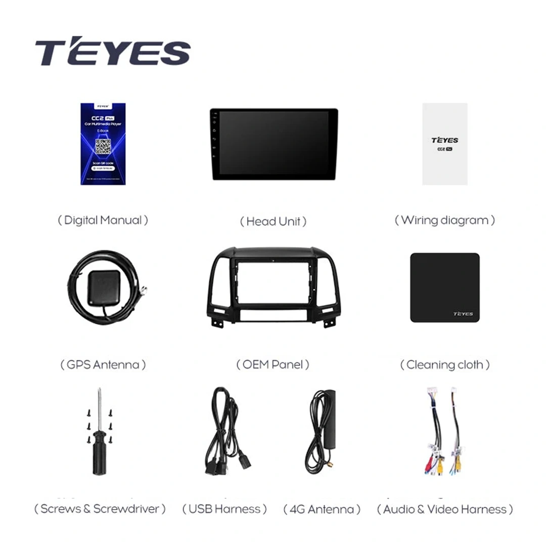 Navigatie Auto Teyes CC4L Hyundai Santa Fe 2 2007-2012 6+64GB 9" QLED Qualcomm 2Ghz, Android 4G Bluetooth 5.1 DSP [3]