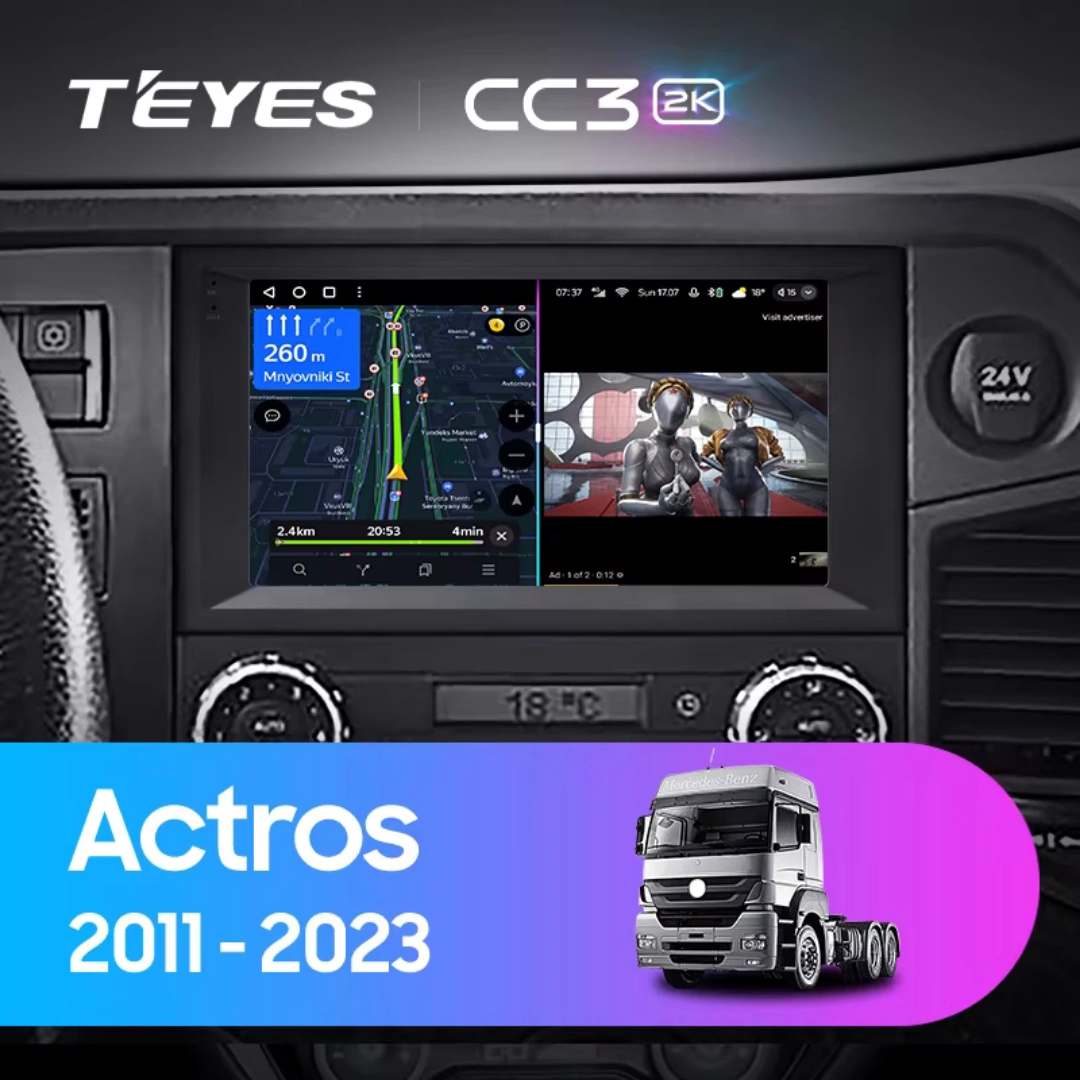 Navigatie Auto Teyes CC4L Mercedes-Benz Actros 2011-2023 6+64GB 9" QLED Qualcomm 2Ghz, Android 4G Bluetooth 5.1 DSP [2]