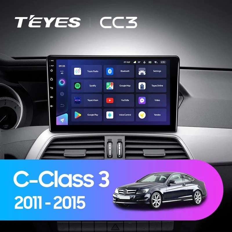 Navigatie Auto Teyes CC4L Mercedes-Benz C Class W204 2008-2011 6+64GB 9" QLED Qualcomm 2Ghz, Android 4G Bluetooth 5.1 DSP [2]