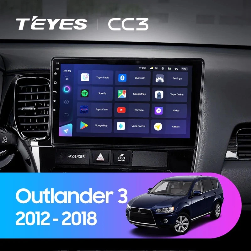 Navigatie Auto Teyes CC4L Mitsubishi Outlander 3 2013-2018 6+64GB 10.2" QLED Qualcomm 2Ghz, Android 4G Bluetooth 5.1 DSP [2]