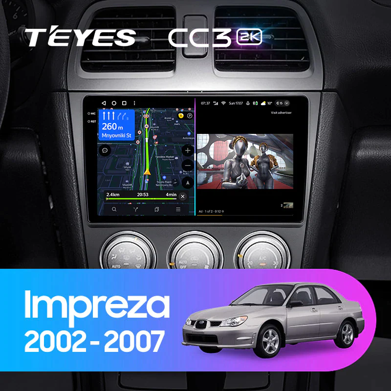 Navigatie Auto Teyes CC4L Subaru Impreza 2002-2007 6+64GB 9" QLED Qualcomm 2Ghz, Android 4G Bluetooth 5.1 DSP [2]
