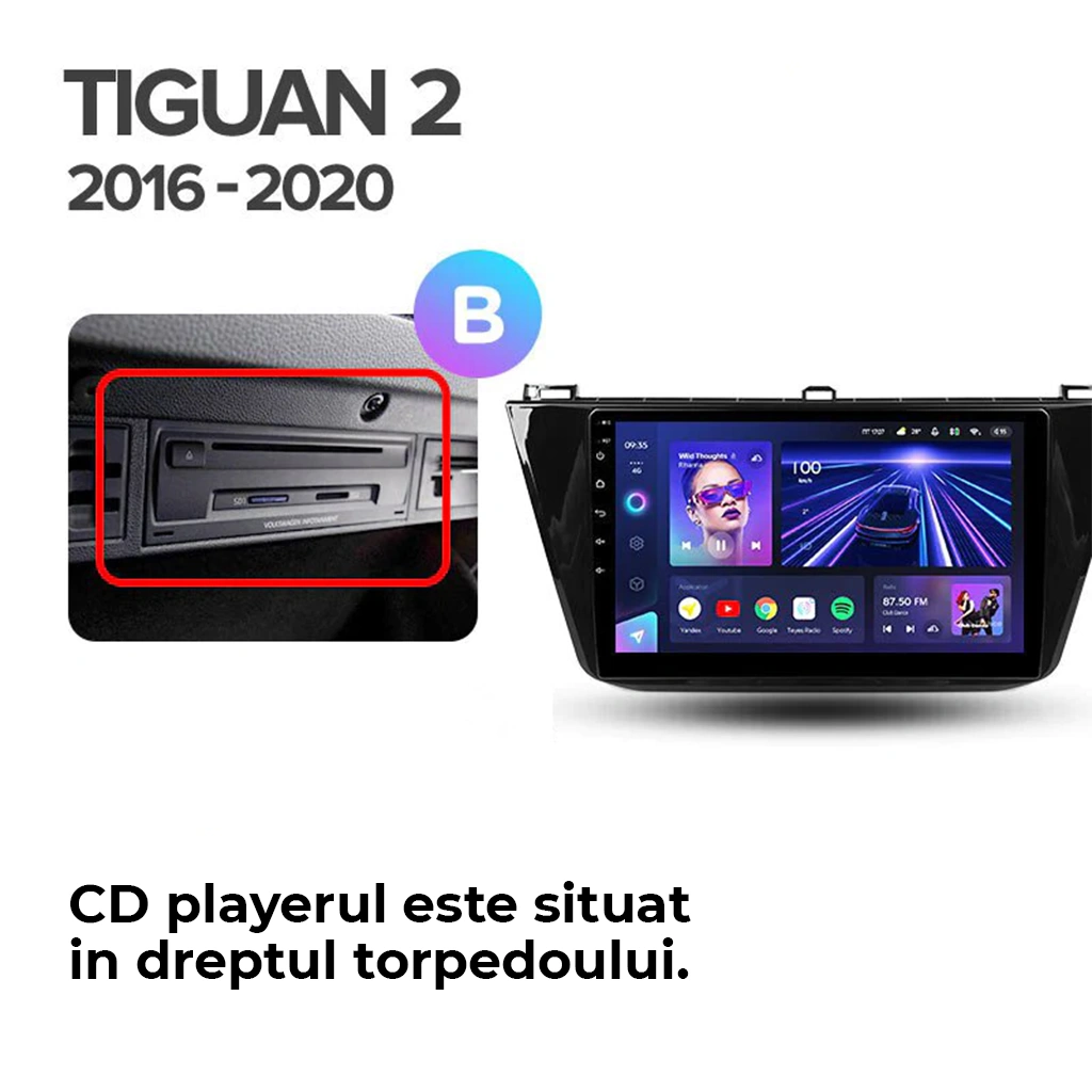 Navigatie Auto Teyes CC4L Volkswagen Tiguan 2 2016-2023 6+64GB 10.2" QLED Qualcomm 2Ghz, Android 4G Bluetooth 5.1 DSP [4]