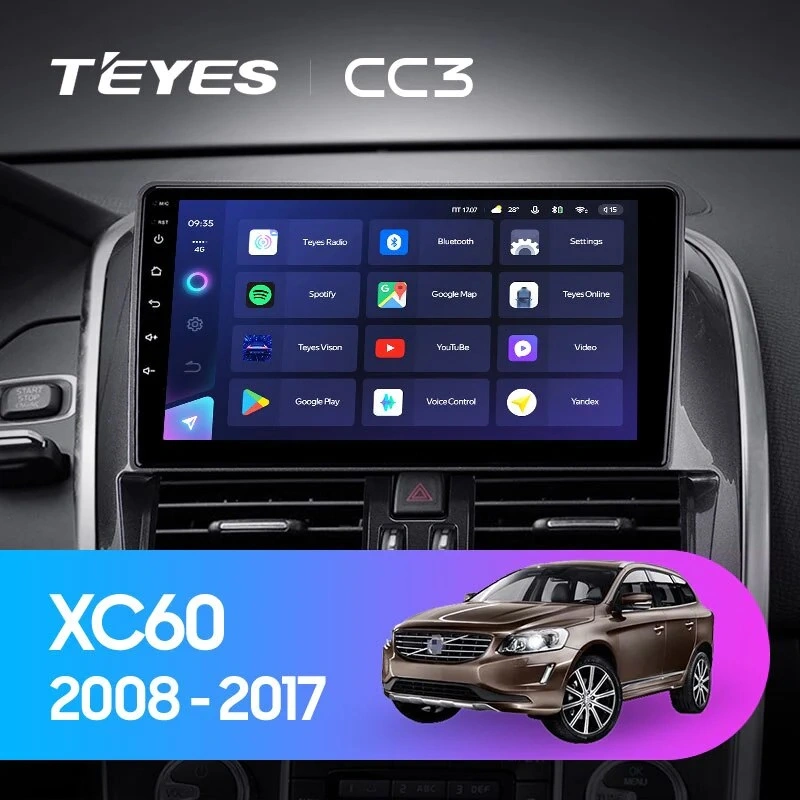 Navigatie Auto Teyes CC4L Volvo XC60 2008-2017 6+64GB 9" QLED Qualcomm 2Ghz, Android 4G Bluetooth 5.1 DSP [2]
