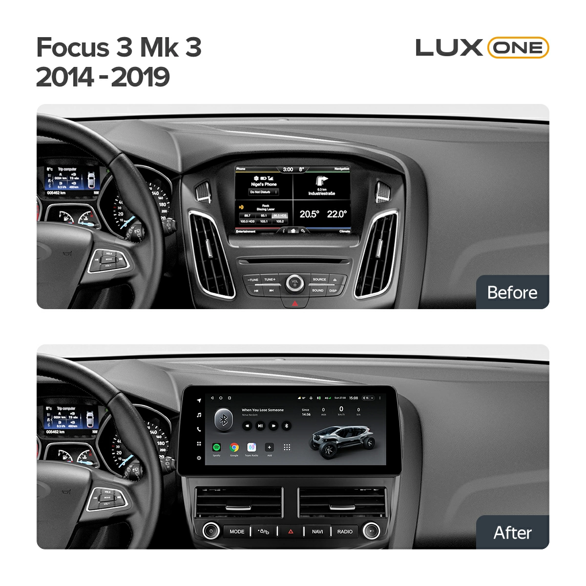 Navigatie Auto Teyes Lux One 360° Ford Focus 3 2010-2018 6+128GB 12.3" IPS Octa-core 2Ghz, Android 4G Bluetooth 5.1 DSP [3]