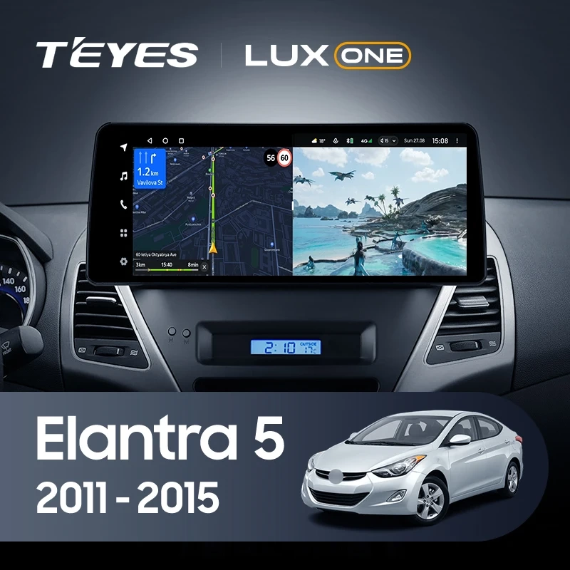 Navigatie Auto Teyes Lux One 360° Hyundai Lux One Hyundai Elantra 5 JK GD MD UD 2011-2015 6+128GB 12.3" IPS Octa-core 2Ghz, Android 4G Bluetooth 5.1 DSP [2]