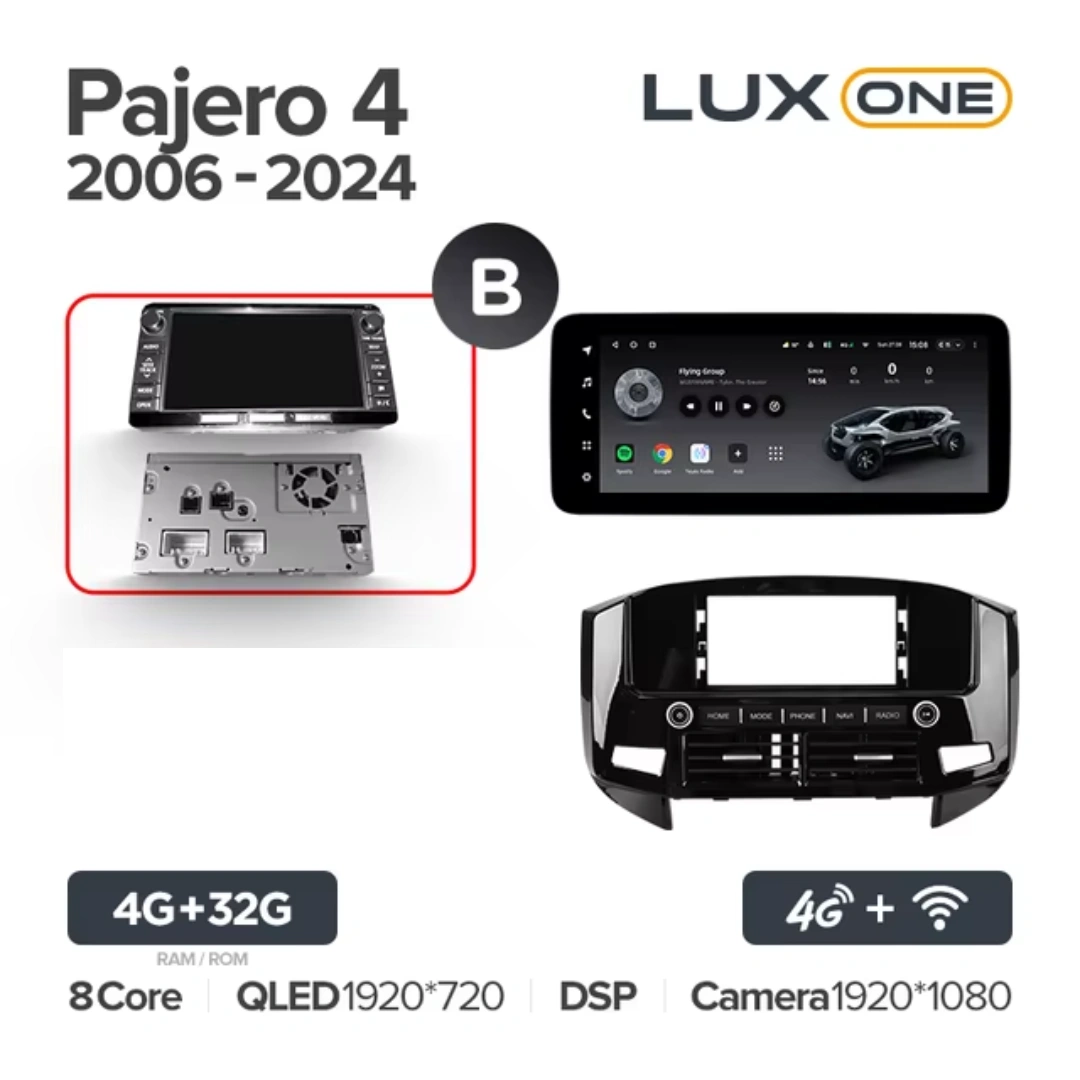Navigatie Auto Teyes Lux One 360° Mitsubishi Pajero 4 V80 2006-2021 6+128GB 12.3" IPS Octa-core 2Ghz, Android 4G Bluetooth 5.1 DSP [8]