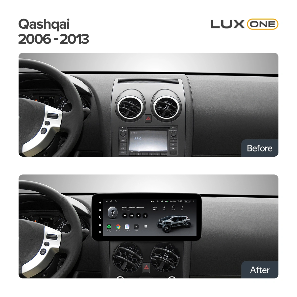 Navigatie Auto Teyes Lux One 360° Nissan Qashqai 1 J10 2006-2013 6+128GB 12.3" IPS Octa-core 2Ghz, Android 4G Bluetooth 5.1 DSP [2]