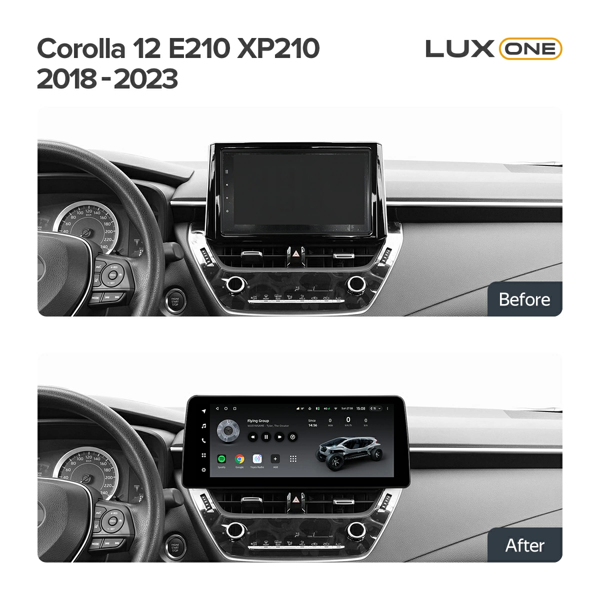 Navigatie Auto Teyes Lux One 360° Toyota Corolla 12 2018-2020 6+128GB 12.3" IPS Octa-core 2Ghz, Android 4G Bluetooth 5.1 DSP [3]