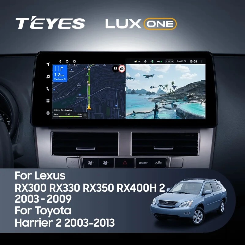 Navigatie Auto Teyes Lux One 360° Toyota Harrier 2003-2013 6+128GB 12.3" IPS Octa-core 2Ghz, Android 4G Bluetooth 5.1 DSP [2]