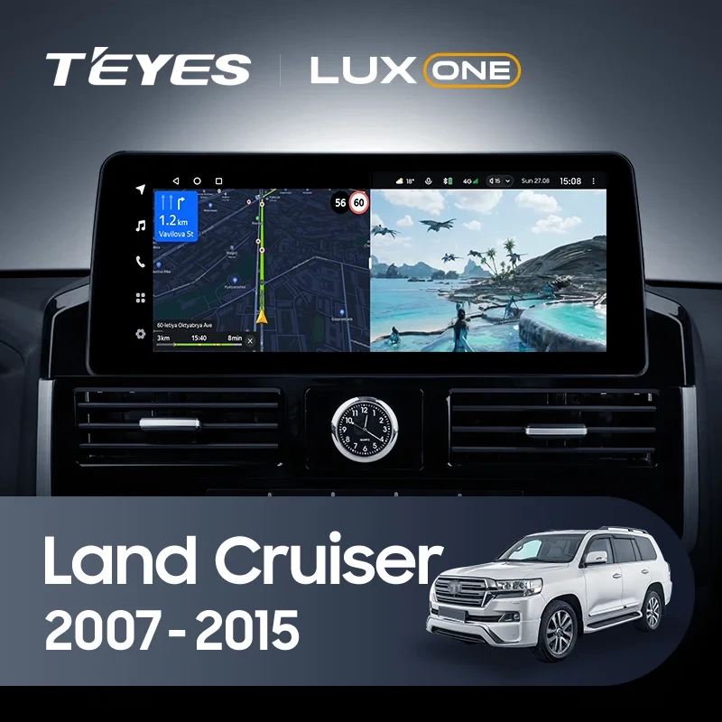 Navigatie Auto Teyes Lux One 360° Toyota Land Cruiser 11 J200 2007-2015 II 6+128GB 12.3" IPS Octa-core 2Ghz, Android 4G Bluetooth 5.1 DSP [2]