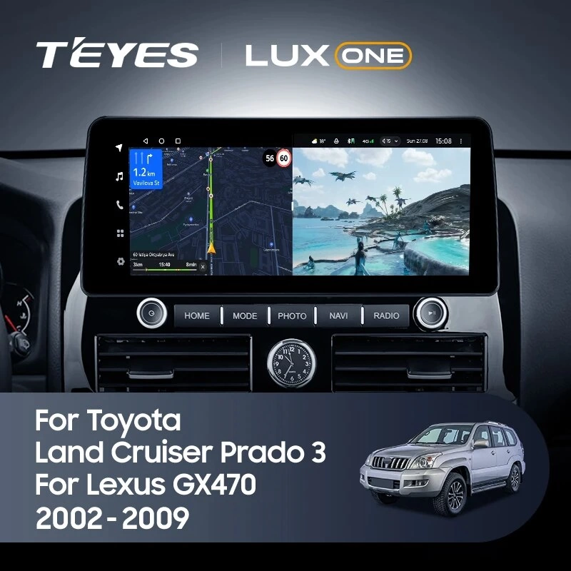 Navigatie Auto Teyes Lux One 360° Toyota Land Cruiser Prado J120 2002-2009 6+128GB 12.3" IPS Octa-core 2Ghz, Android 4G Bluetooth 5.1 DSP [2]