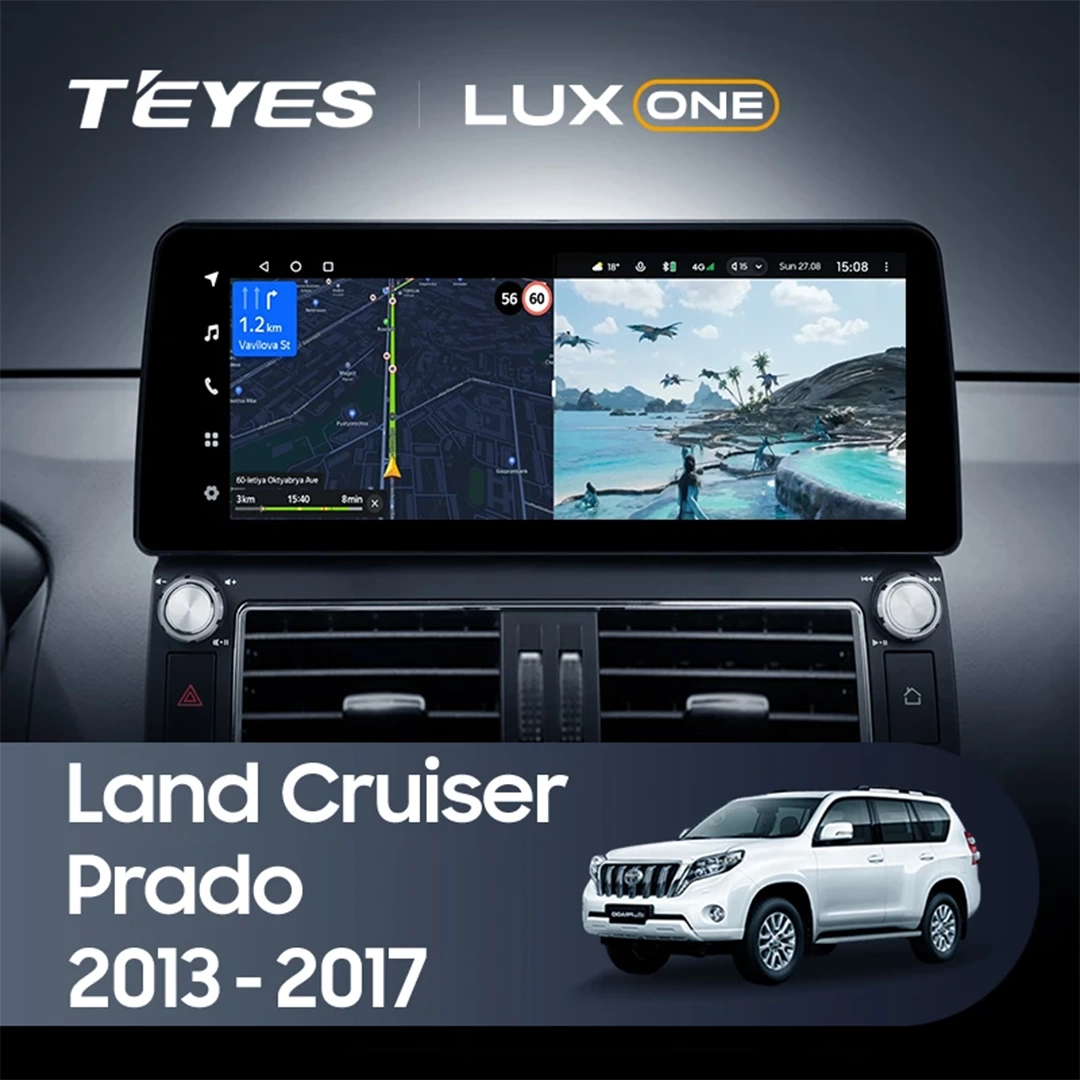 Navigatie Auto Teyes Lux One 360° Toyota Toyota Land Cruiser Prado 150 2013-2017 6+128GB 12.3" IPS Octa-core 2Ghz, Android 4G Bluetooth 5.1 DSP [2]
