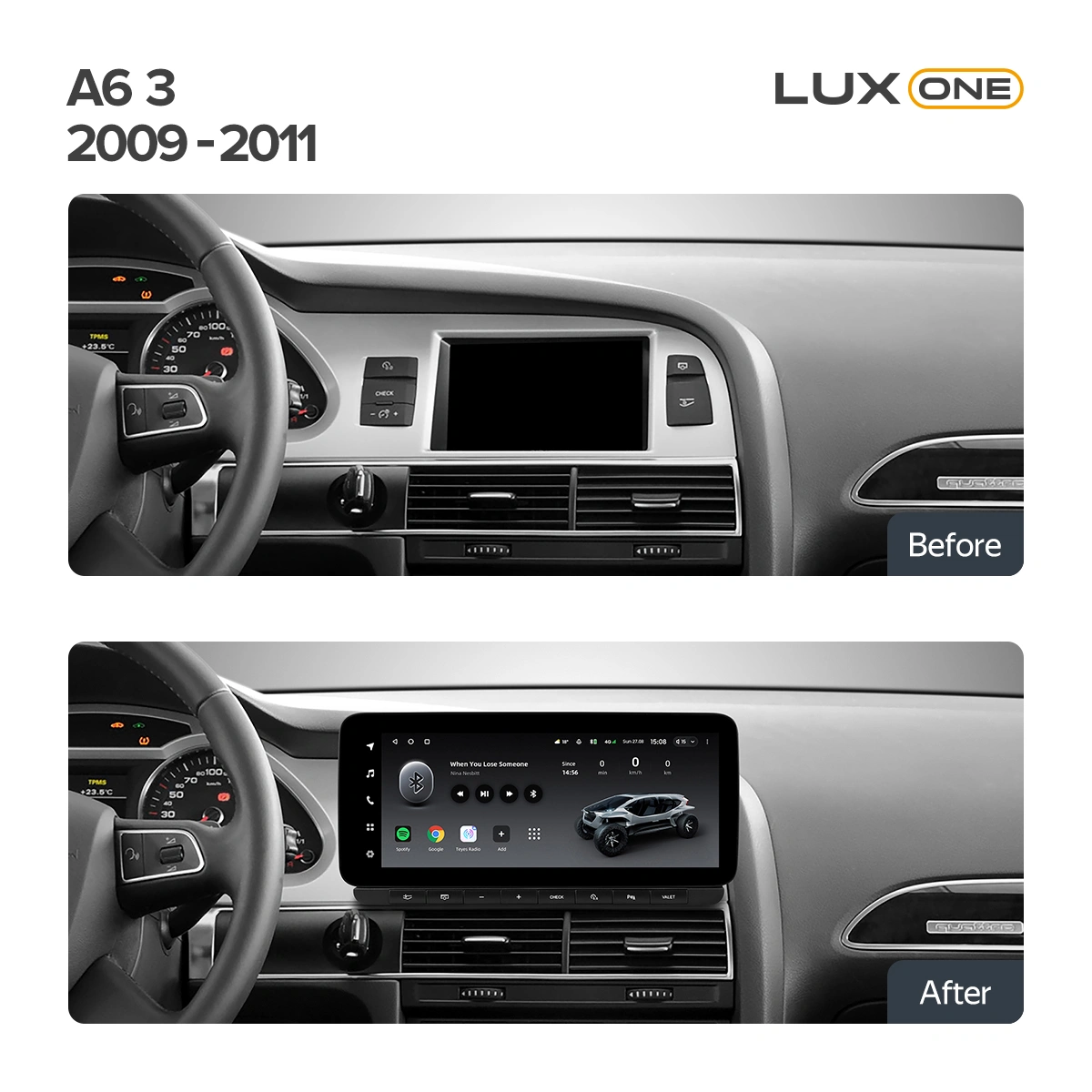 Navigatie Auto Teyes Lux One Audi A6 C6 2004-2011 4+32GB 12.3" IPS Octa-core 2Ghz, Android 4G Bluetooth 5.1 DSP [3]