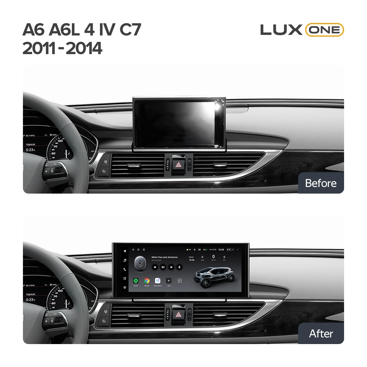 Navigatie Auto Teyes Lux One Audi A6 C7 2012-2014 6+128GB 12.3" IPS Octa-Core 2.0 GHz Android 4G DSP Bluetooth 5.1 [2]