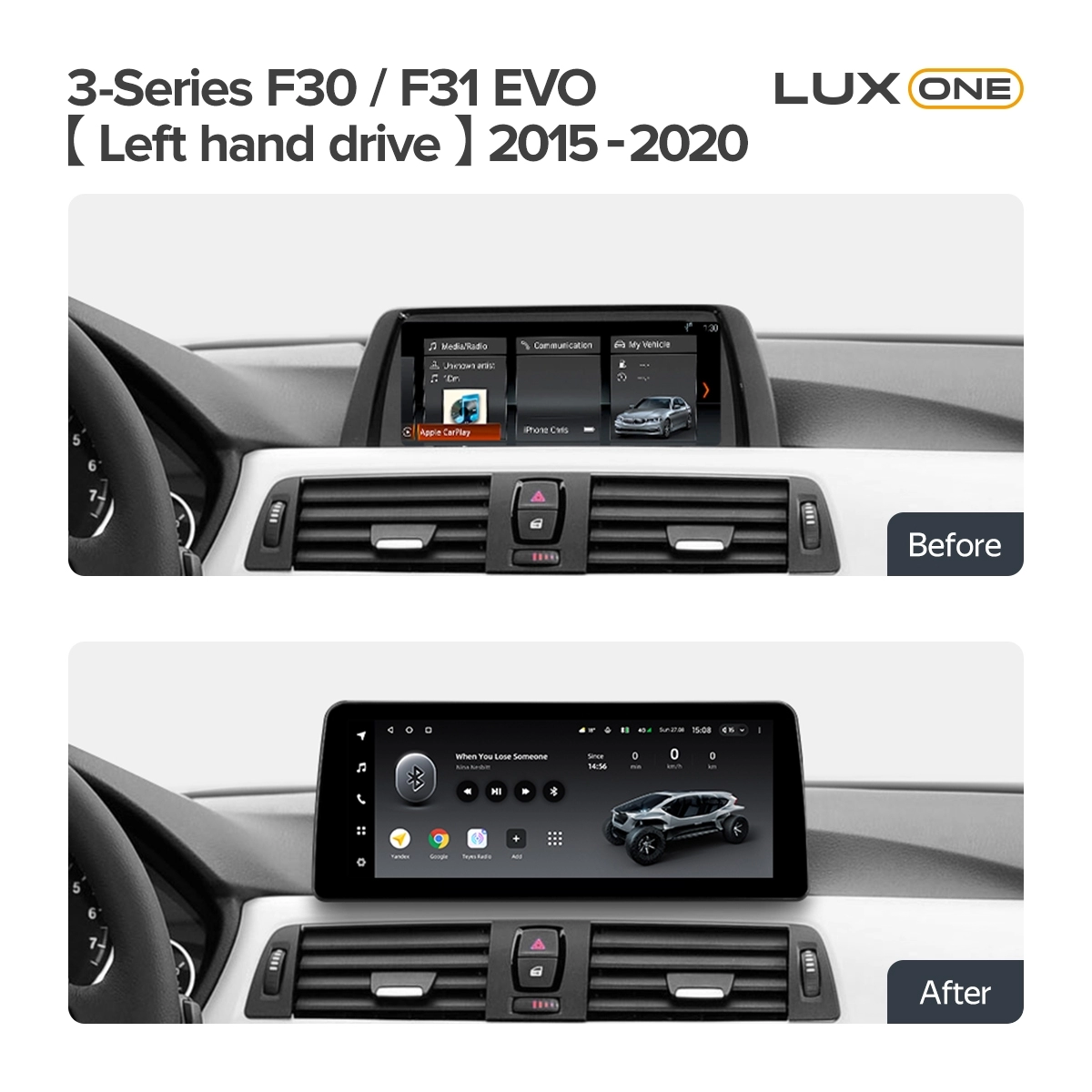 Navigatie auto Teyes Lux One BMW Seria 3 F30 2011-2016 EVO 6+128GB 12.3” IPS Octa-Core 2.0 GHz Android 4G DSP Bluetooth 5.1 [2]
