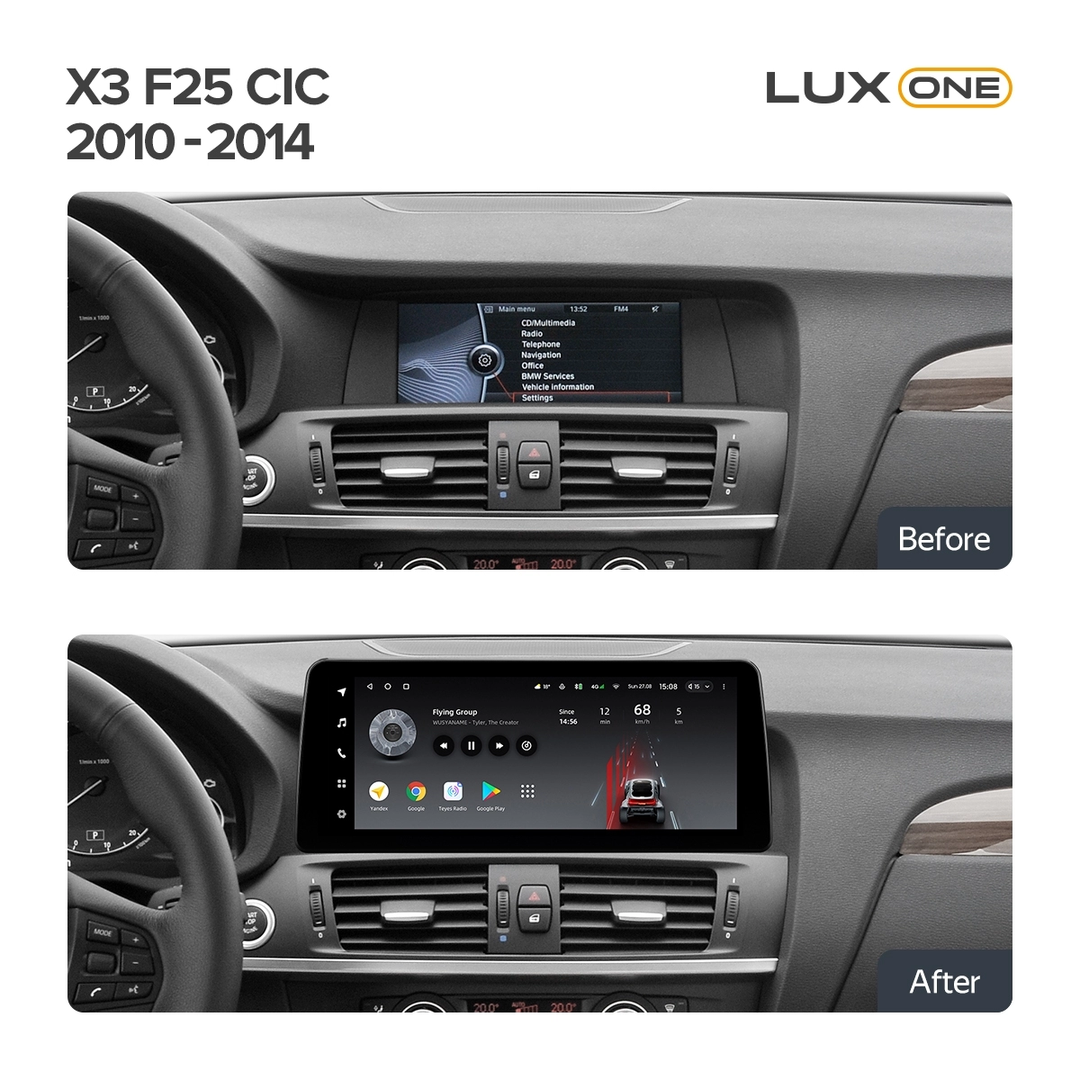Navigatie auto Teyes Lux One BMW X3 F25 2010-2014 CIC 6+128GB 12.3” IPS Octa-Core 2.0 GHz Android 4G DSP Bluetooth 5.1 [2]