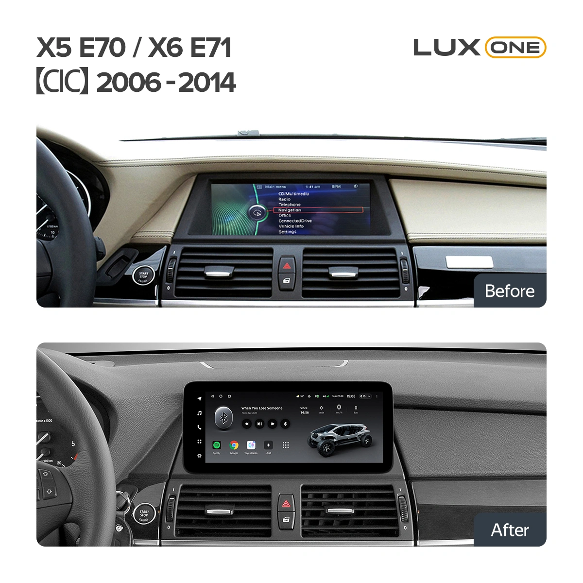 Navigatie Auto Teyes Lux One BMW X5 E70 2007-2013 CIC 6+128GB 12.3" IPS Octa-core 2Ghz, Android 4G Bluetooth 5.1 DSP [3]