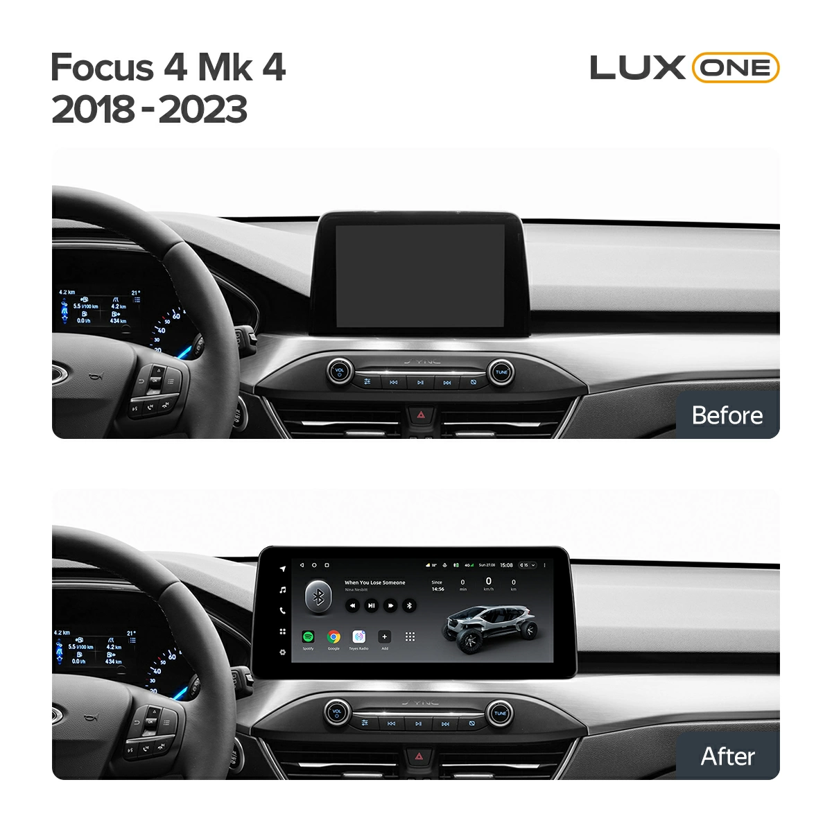 Navigatie Auto Teyes Lux One Ford Focus 4 2018-2023 4+32GB 12.3" IPS Octa-core 2Ghz, Android 4G Bluetooth 5.1 DSP [3]