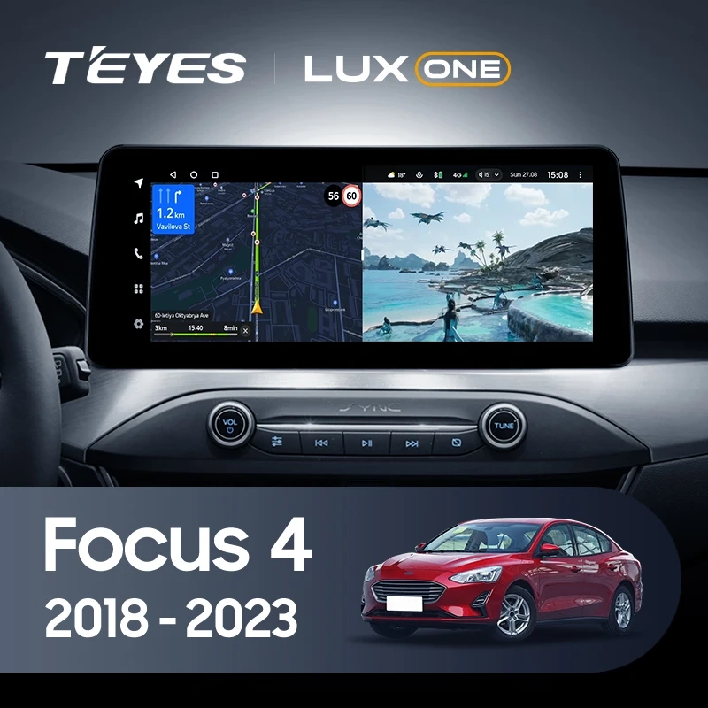 Navigatie Auto Teyes Lux One Ford Focus 4 2018-2023 4+32GB 12.3" IPS Octa-core 2Ghz, Android 4G Bluetooth 5.1 DSP [2]