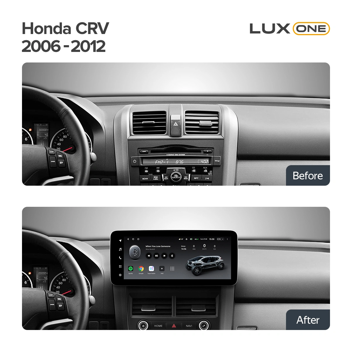 Navigatie Auto Teyes Lux One Honda CR-V 3 2006-2010 4+32GB 12.3" IPS Octa-core 2Ghz, Android 4G Bluetooth 5.1 DSP [3]
