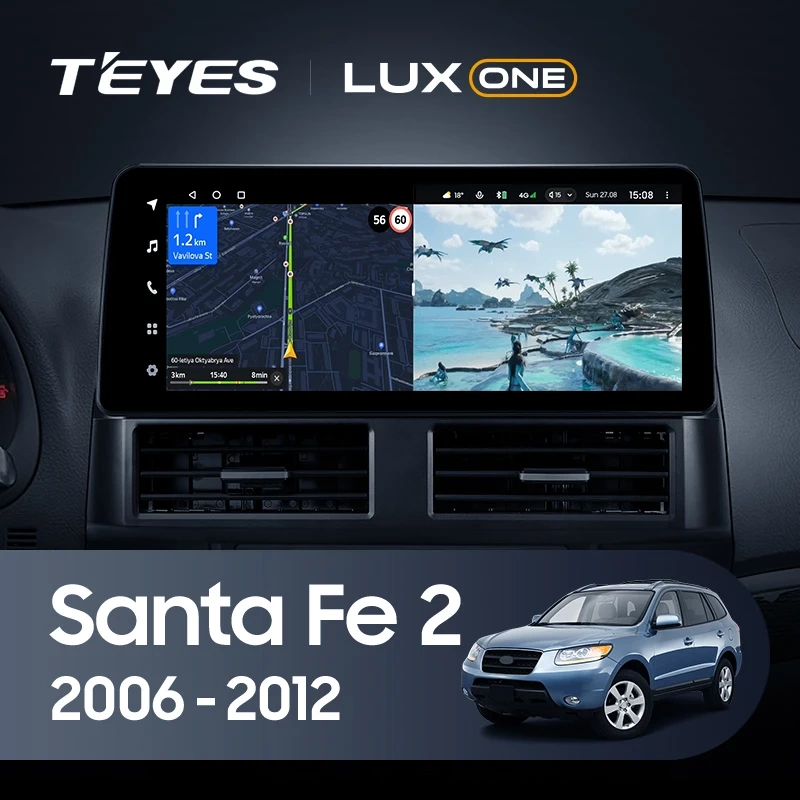 Navigatie Auto Teyes Lux One Hyundai Santa Fe 2 2007-2012 4+32GB 12.3" IPS Octa-core 2Ghz, Android 4G Bluetooth 5.1 DSP [2]