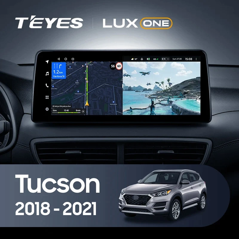 Navigatie Auto Teyes Lux One Hyundai Tucson 3 2018-2020 4+32GB 12.3" IPS Octa-core 2Ghz, Android 4G Bluetooth 5.1 DSP [2]
