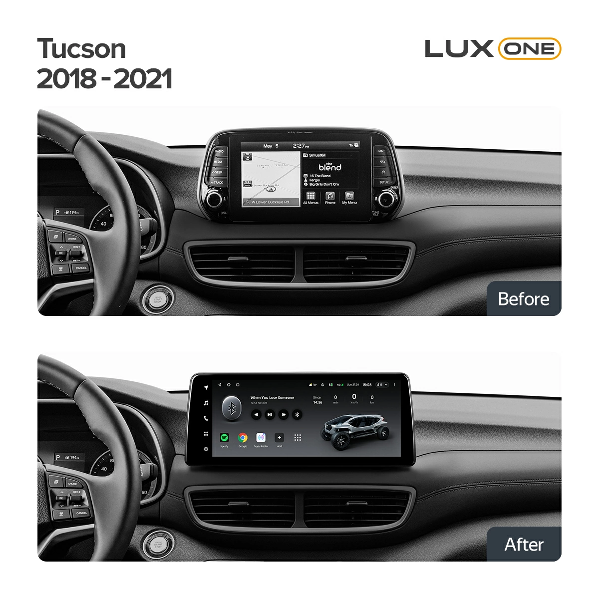 Navigatie Auto Teyes Lux One Hyundai Tucson 3 2018-2020 4+32GB 12.3" IPS Octa-core 2Ghz, Android 4G Bluetooth 5.1 DSP [3]