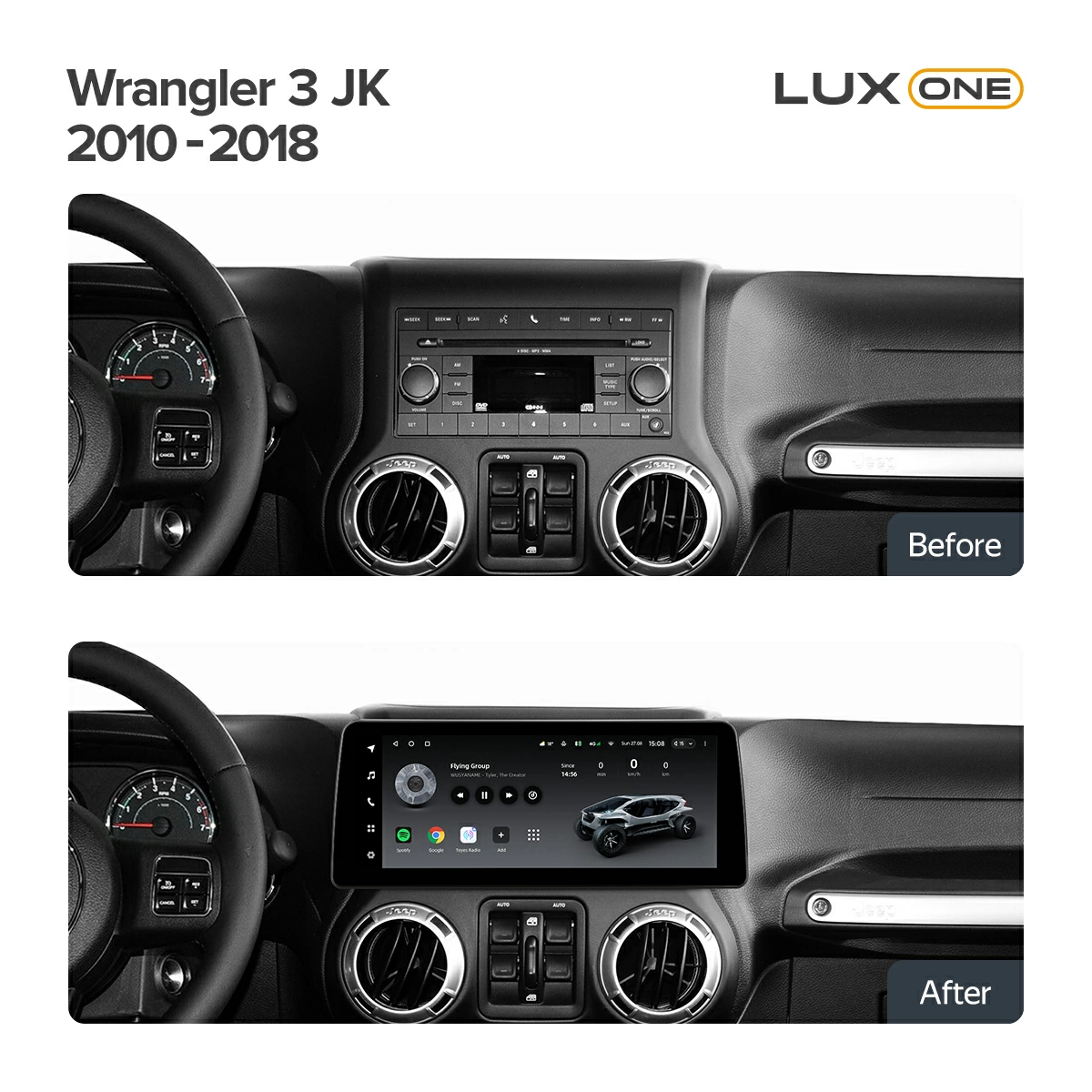 Navigatie Auto Teyes Lux One Jeep Wrangler 3 2010-2018 4+32GB 12.3" IPS Octa-core 2Ghz, Android 4G Bluetooth 5.1 DSP [3]