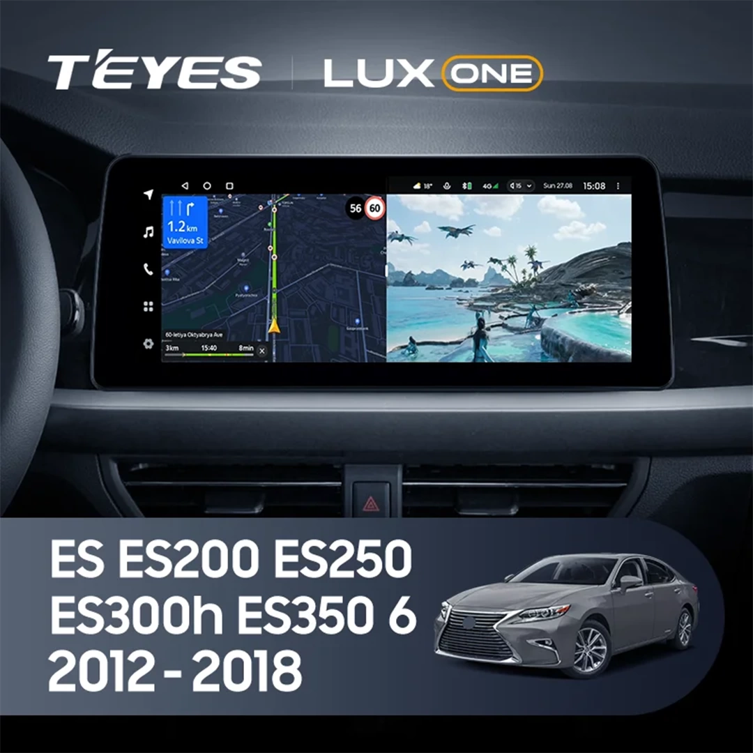 Navigatie Auto Teyes Lux One Lexus Lexus ES ES200 ES250 ES300h ES350 XV60 VI 6 2012-2018 4+32GB 12.3" IPS Octa-core 2Ghz, Android 4G Bluetooth 5.1 DSP [2]