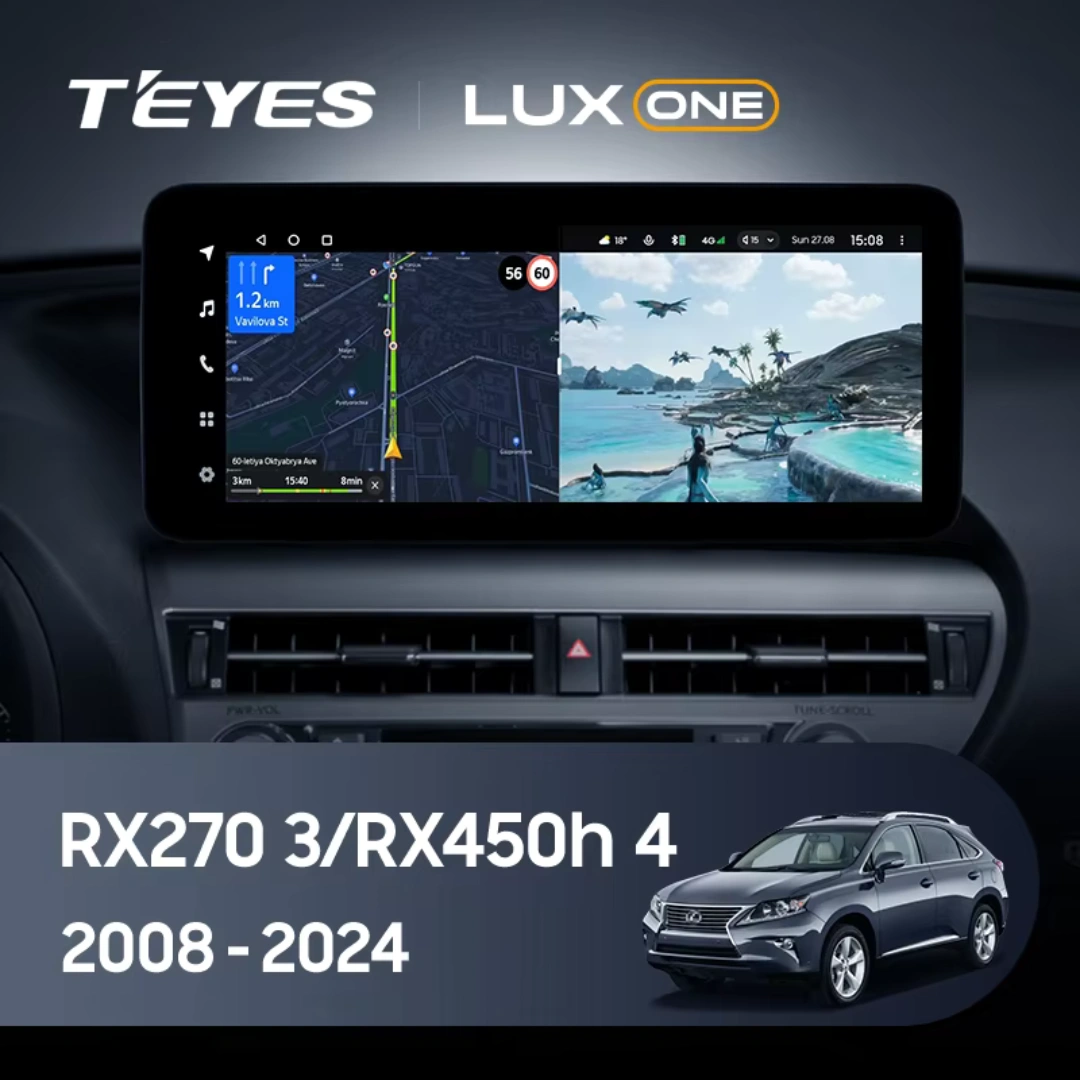Navigatie Auto Teyes Lux One Lexus RX 2008-2012 4+32GB 12.3" IPS Octa-core 2Ghz, Android 4G Bluetooth 5.1 DSP [2]