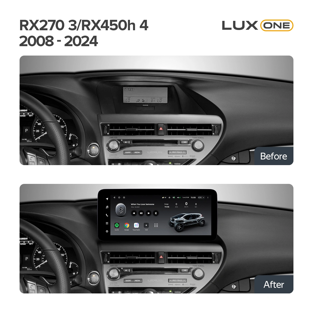 Navigatie Auto Teyes Lux One Lexus RX 2015-2022 4+32GB 12.3" IPS Octa-core 2Ghz, Android 4G Bluetooth 5.1 DSP [3]