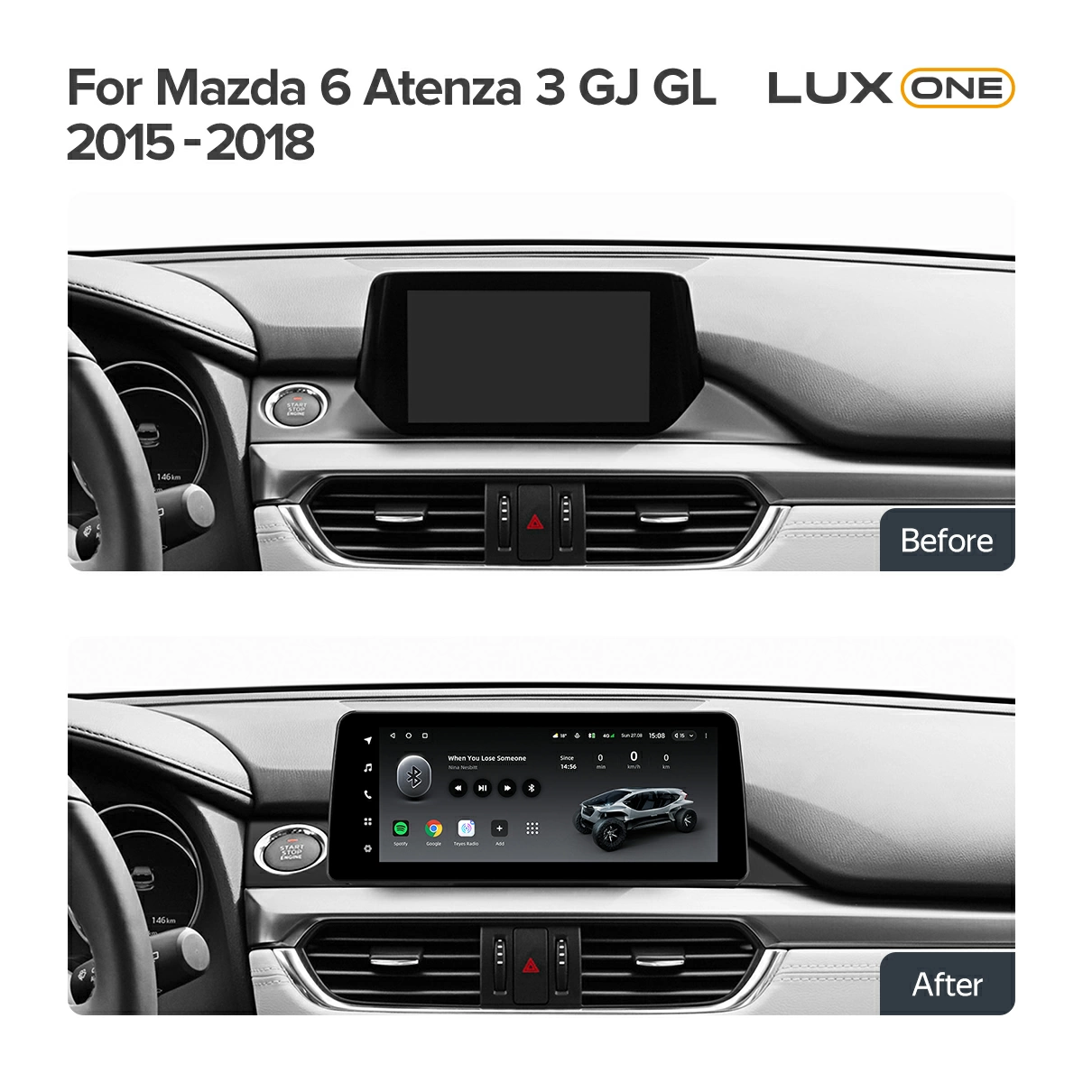 Navigatie Auto Teyes Lux One Mazda 6 2012-2017 4+32GB 12.3" IPS Octa-core 2Ghz, Android 4G Bluetooth 5.1 DSP [3]