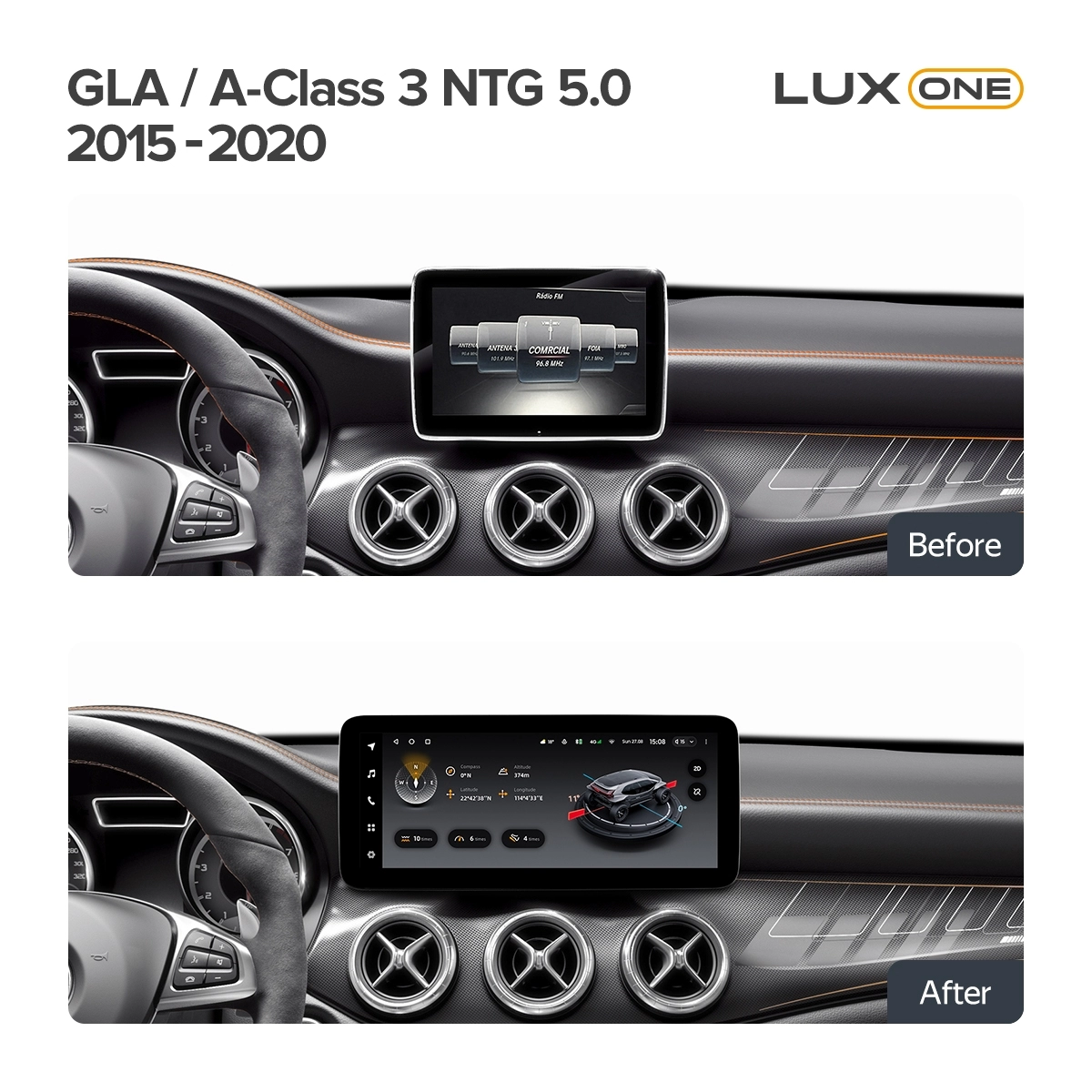 Navigatie auto Teyes Lux One Mercedes-Benz A Class W176 2015-2020 NTG 5.0 6+128GB 12.3” IPS Octa-Core 2.0 GHz Android 4G DSP Bluetooth 5.1 [2]